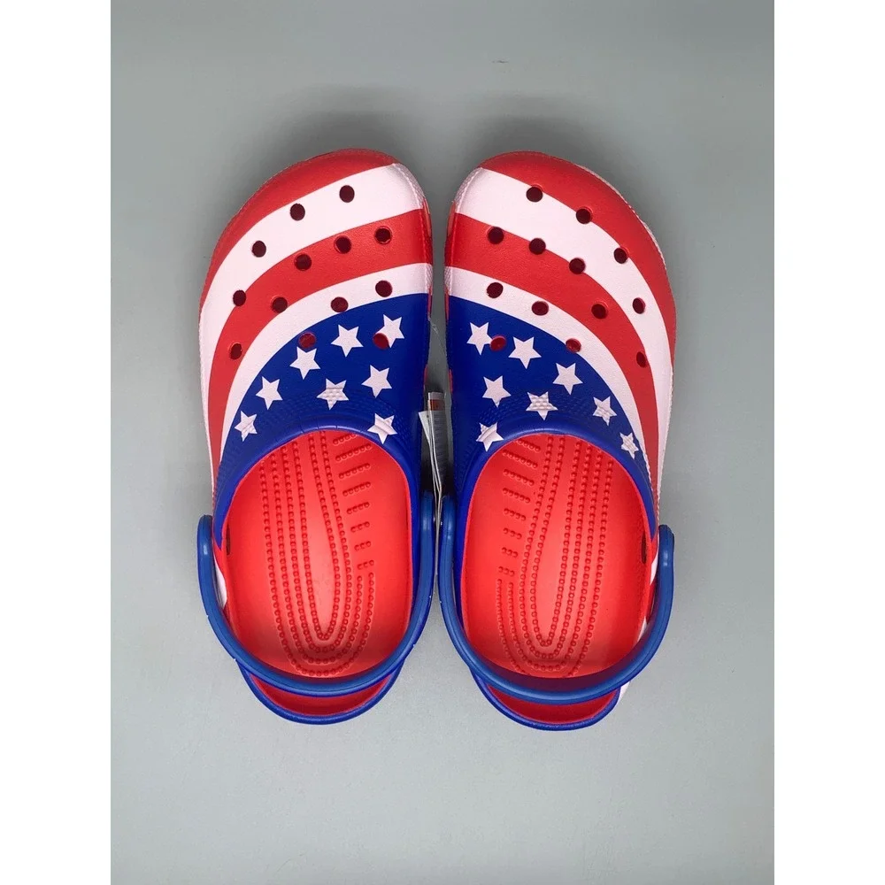 Crocs Classic American Flag Clogs 205974-90H Men's Sz 8 NEW